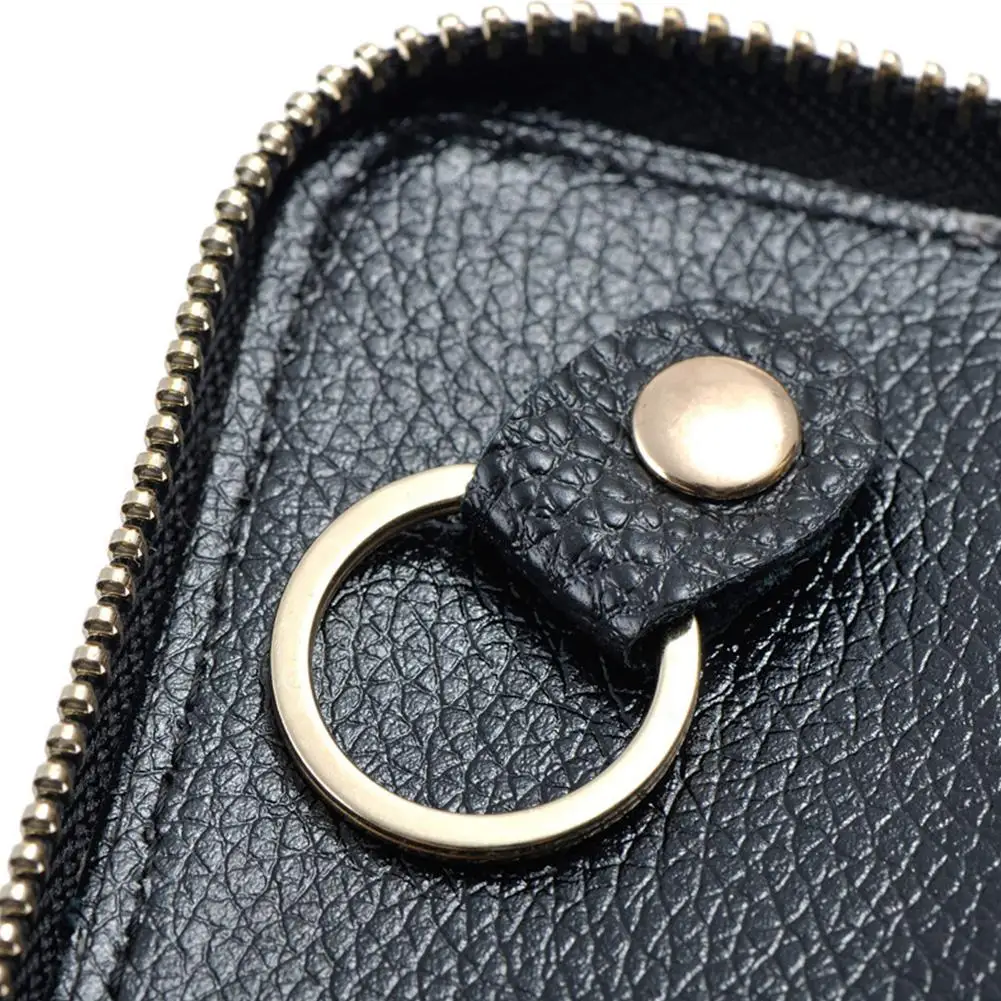 

Genuine Leather Car Key Wallets Men Key Holder Housekeeper Keys Organizer Wallet Women Keychain Covers Zipper Key Case Bag