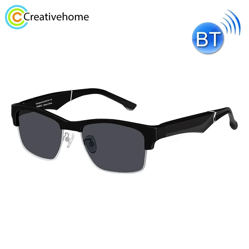 저렴한 안티 블루 라이트 스포츠 무선 스테레오 스마트 블루투스 선글라스 이어폰, 색상: K2 블랙 실버