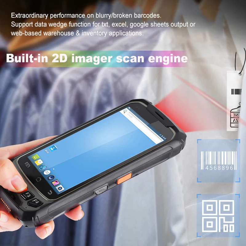 Беспроводной ручной сборщик данных мобильный Android 7 0 смартфон 4G Ручной 1D 2D
