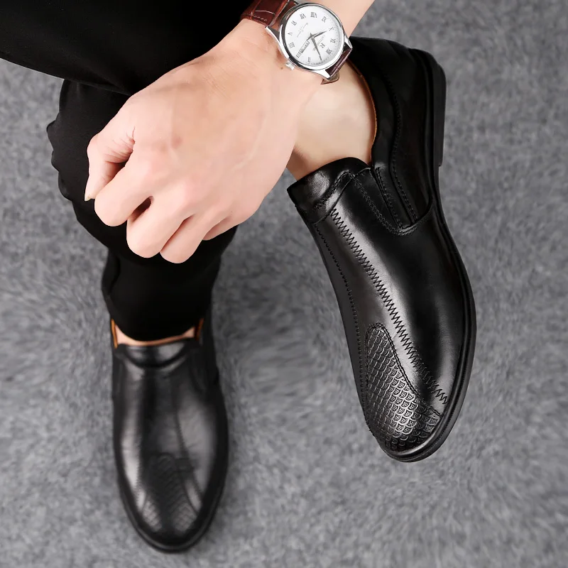 Мужские лоферы Повседневная обувь из натуральной кожи без застежки Роскошные