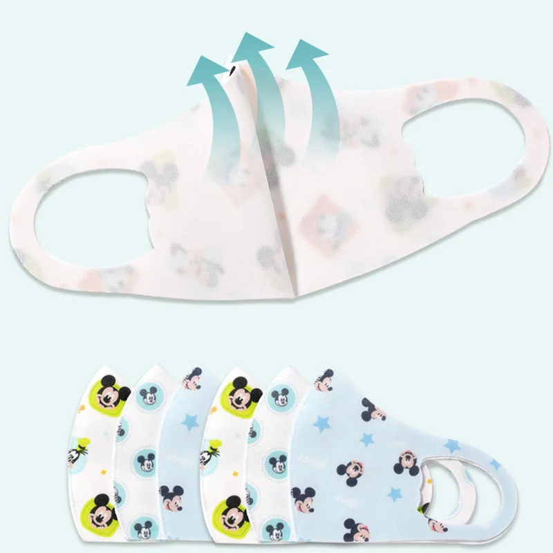 

6pcs/lot Disney Mickey Dog Three-layer Mask Baby Cotton Child Filter Hygiene Thicken Mask Breathable Masque Pink Blue Adult Mask