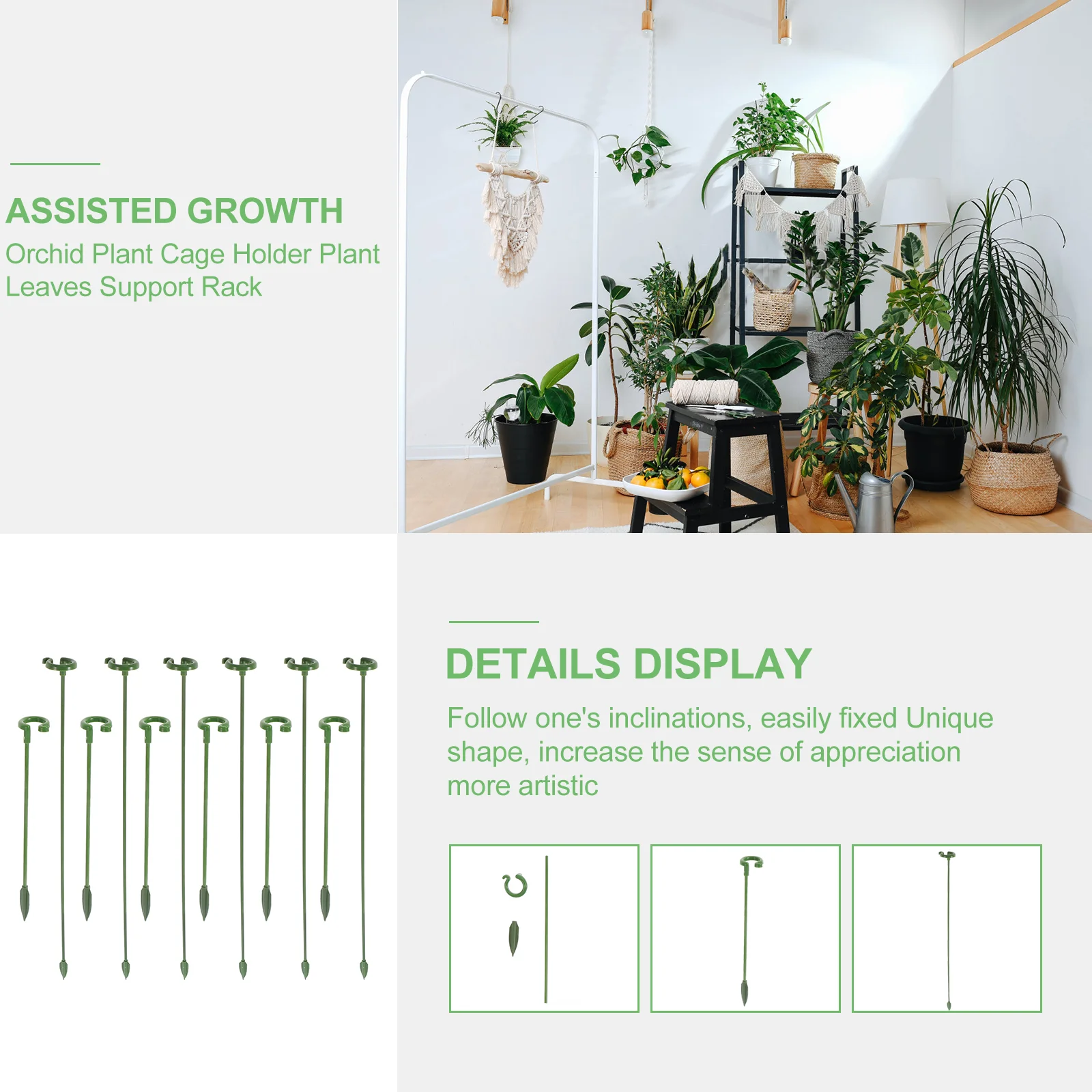 20pcs Plant Support Rack Potted Fixed Rods Butterflies Orchid Ring Holders | Cages & Supports