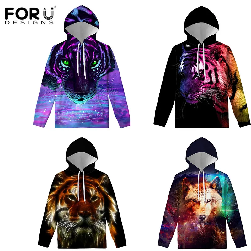 FORUDESIGNS/3D толстовки; Креативная одежда с принтом тигра и волка в стиле Харадзюку; мужской повседневный спортивный костюм; сезон осень-зима; Poleron Hombre; спортивная одежда