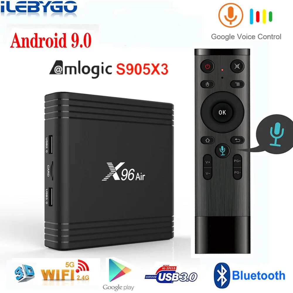 X96 Air 4 Гб 64 ГБ android tv box Amlogic S905X3 Smart BOX 9 0 Bluetooth 1080P 8K 60fps 2 4G & 5 WIFI