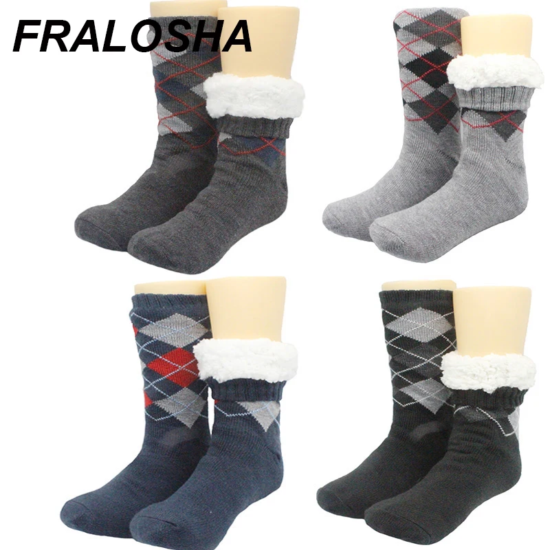 FRALOSHA 4 пары длинные носки для пола домашние тапочки мужские зимние теплые