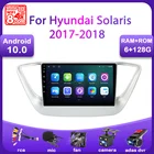 Автомагнитола 9 дюймов для Hyundai Solaris 2 Verna 2016 2017 2018, мультимедийный видеоплеер с GPS-навигацией, 2 Din, RDS, Carplay, DVD с рамкой