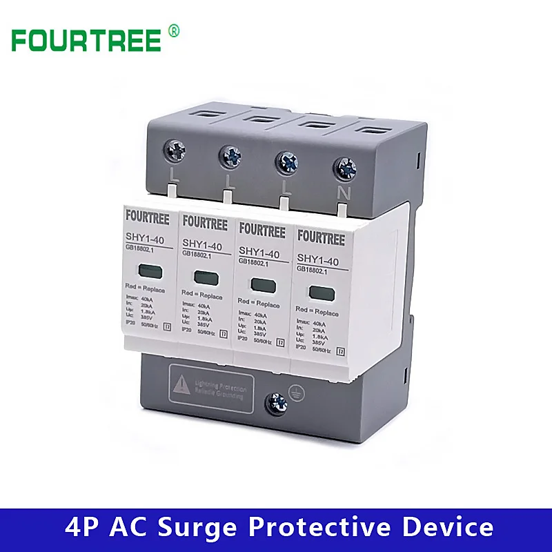Устройство для защиты от перенапряжения SPD AC 3P + N 20 ~ 40 ка 30 60 385 в 420 Защита молний