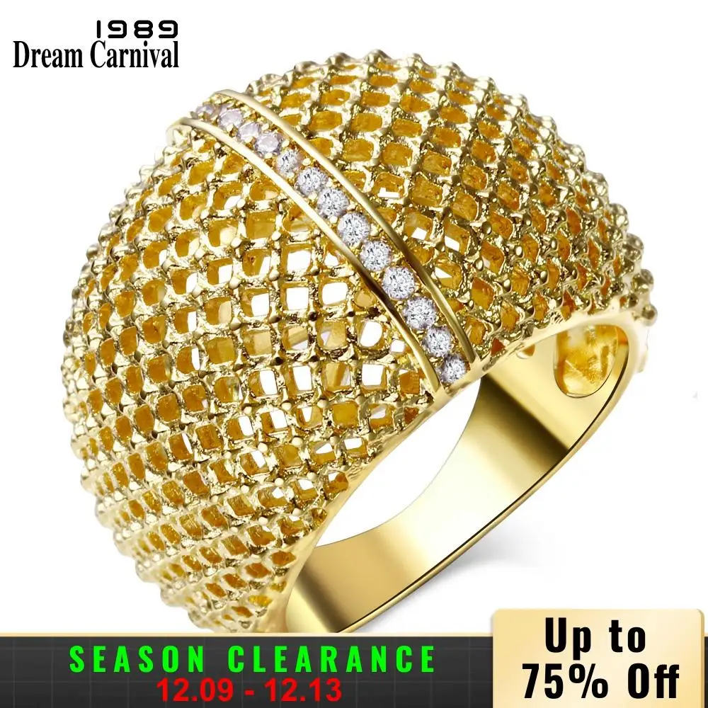 DC1989 Trendy jewelry Full Macrame 2 Plated colors choose 1 line White Cubic Zirconia Copper Rings for women bague femme SJ23337