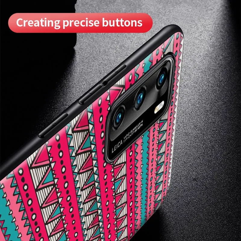 

Fashion Phone Case For Huawei P30 P40 Lite E P Smart Z Y6 Y7 Honor 9X Pro 8X Play 9A Black Soft Cover Mandala Flower Totem