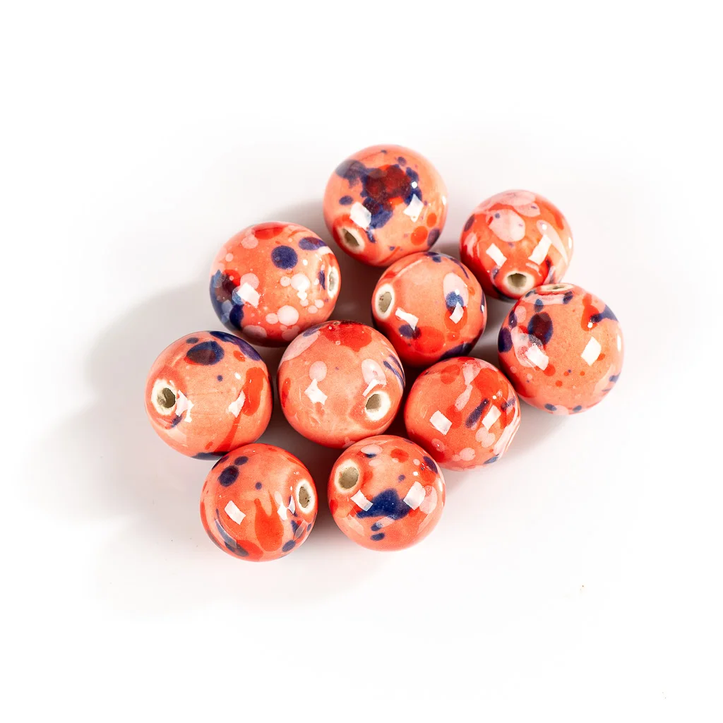 

18-20 mm 5pcs Big Round Brilliant Ceramic Beads Retro Porcelain Jewelry Accessories DIY Handmade For Making #XN390