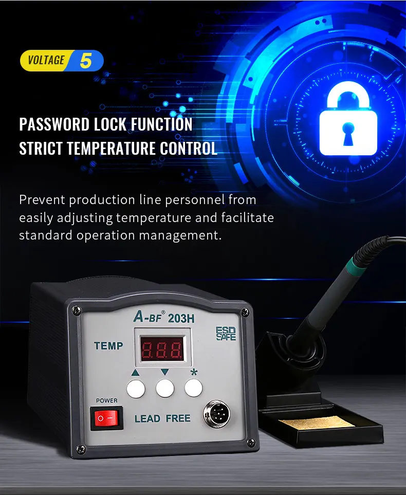 A-BF паяльная станция 203 H 90 W 205 H 150 W высокочастотная паяльная станция 220 V 230 V Бессвинцовая припой паяльник станция