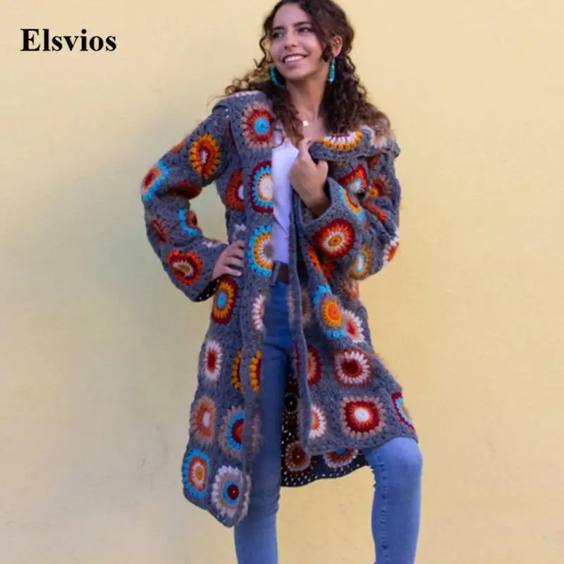 

Vintage Knitted Hooded Cardigan Tops Autumn Winter Casual Long Sleeve Loose Sweater Coat Fashion Women Single Breasted Outerwear