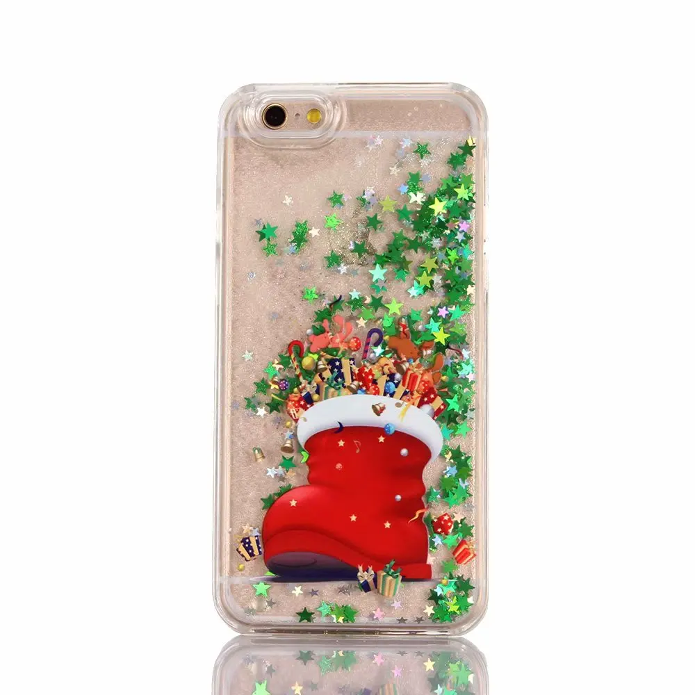 Мультяшный Рождественский чехол для iphone XR XS Max santa claus elk Diamond gliter 5 5S SE 6 6s 7 8 Plus X