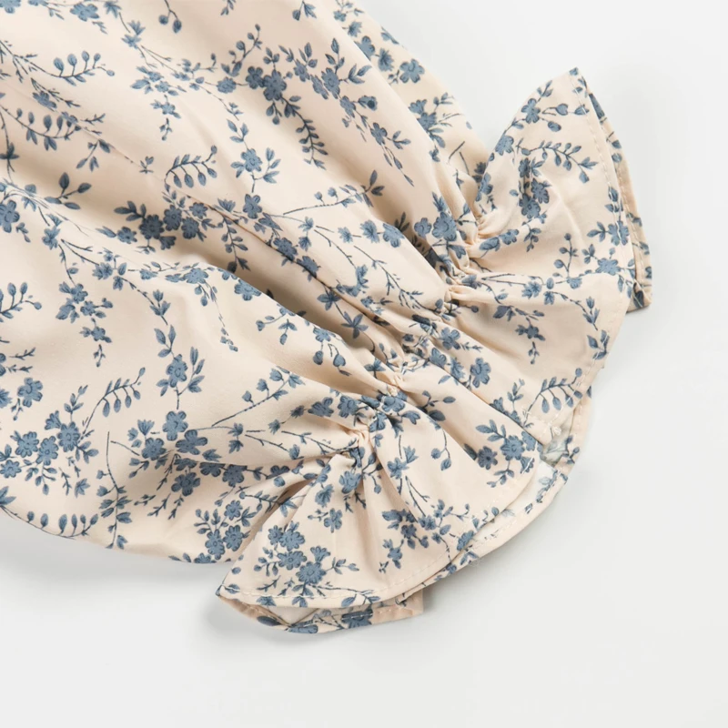 Летняя женская повседневная короткая рубашка с принтом квадратным воротником