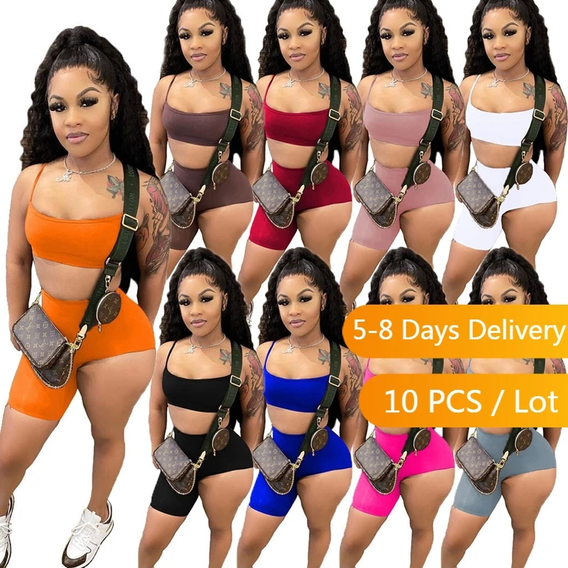 

Комплект из двух предметов Женский, спортивный облегающий топ и шорты, комплект из двух предметов, летняя одежда в уличном стиле