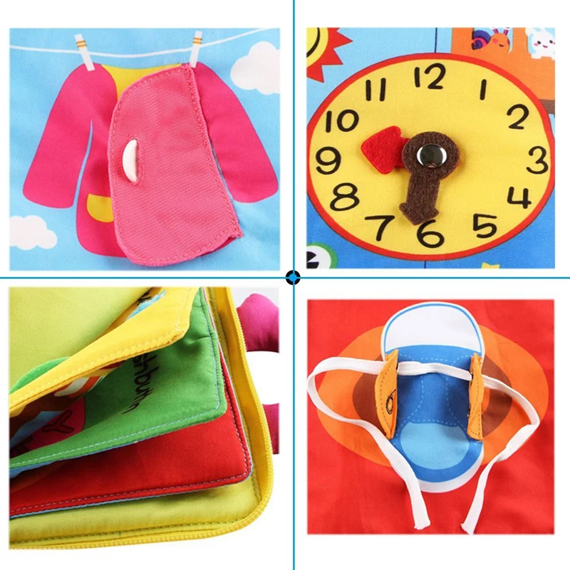 

3D Baby Soft Cloth Books 0-12 Months Educational Baby Toys Learning Educational Kids Cloth Books Infant Baby Fabric Book Rattles
