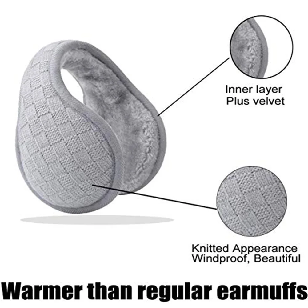 Зимние вязаные теплые Наушники унисекс складные наушники для улицы катания на