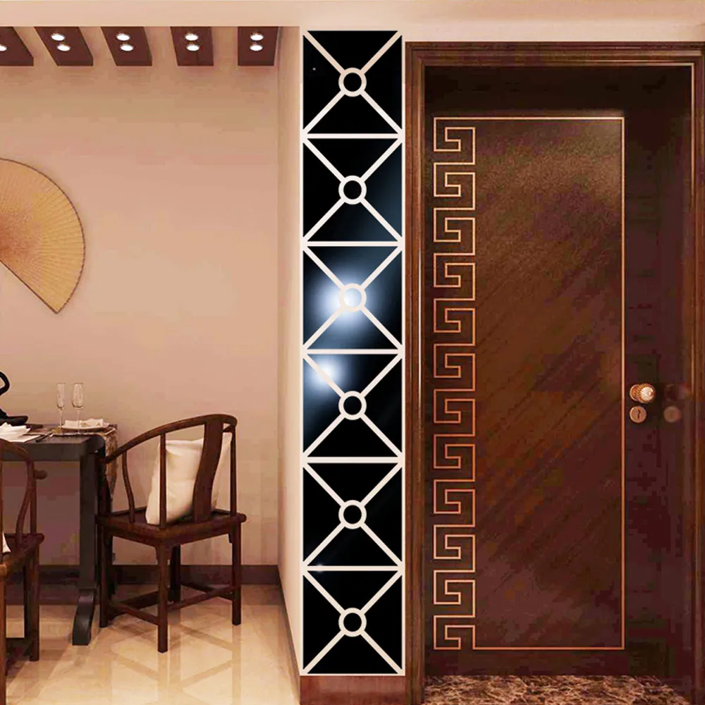 #38 комната Декор Современный столб дверь саркер зеркало стиль Съемная Наклейка