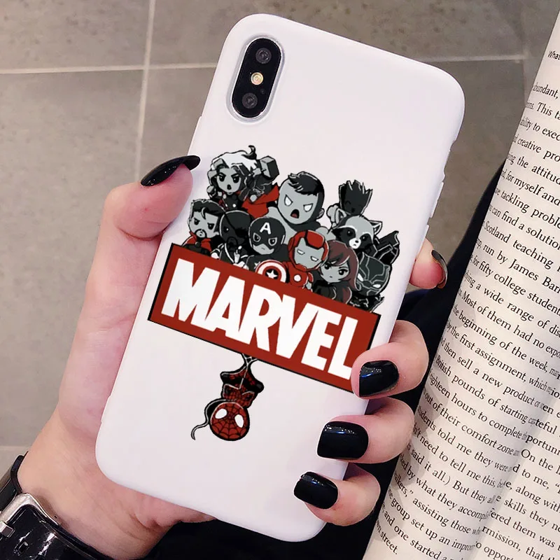 Чехол для телефона XiaoMi RedMi Note 8 7 6 5 K20 Pro Человек-паук Marvel матовый Силиконовый чехол s мягкая задняя крышка - Цвет: P3White