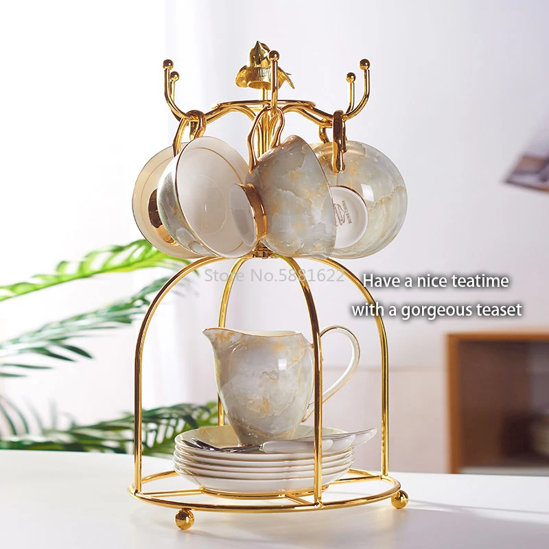 Мраморный фарфоровый кофейный набор мраморный чайный чашка керамическая кружка