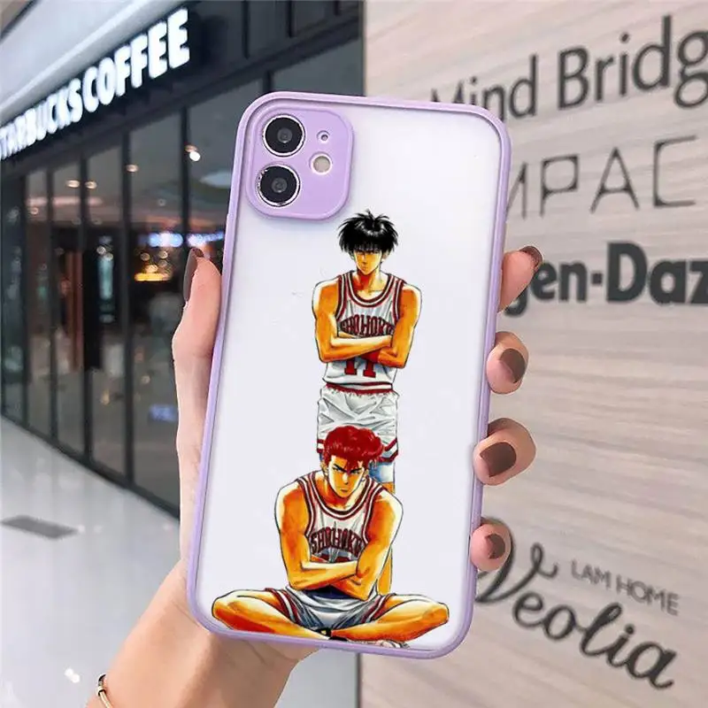 

Anime slam dunk basketball Phone Case Matte Transparent for iPhone 11 12 7 8 s mini pro X XS XR MAX Plus funda