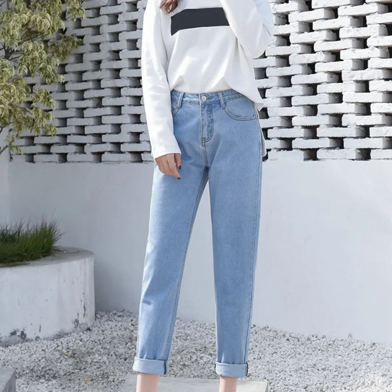 Новинка 2019 весна-осень женские корейские джинсы модные брюки высокая талия