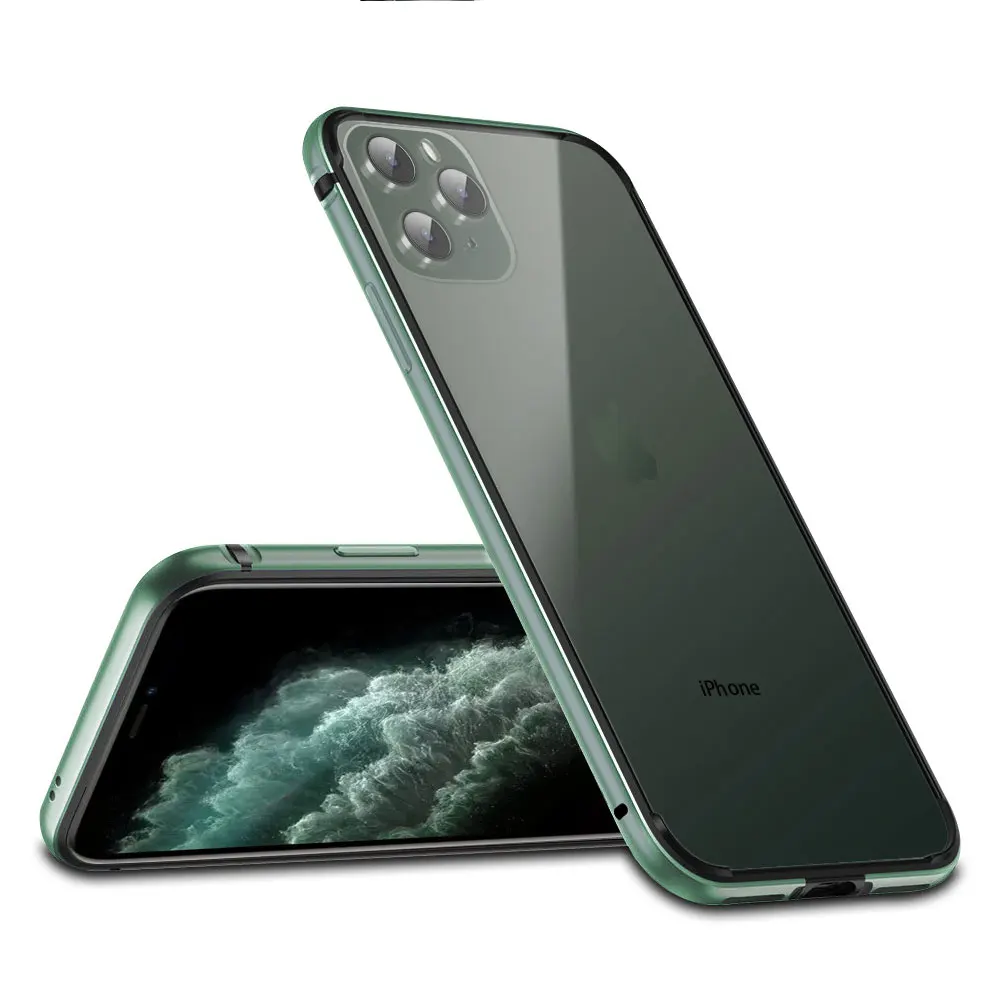 Ascromy, чехол для iPhone 8, алюминиевый, ТПУ, силиконовый, гибридный, противоударный, бампер, чехол для iPhone 7 Plus, 8, 8 Plus, 7 Plus, металлическая рамка, бампер - Цвет: Зеленый