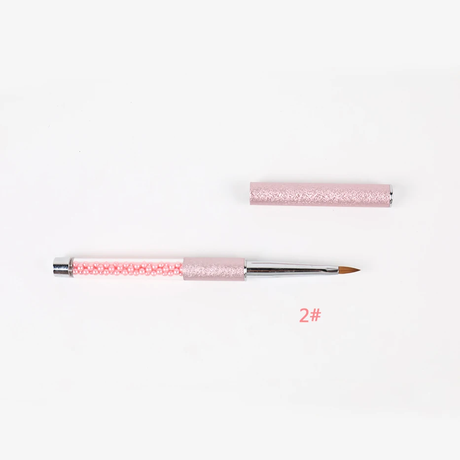 Pink size 2 ANGNYA, г., Новое поступление, чистый колинский волос, красота жемчуга, внутри ногтей, акриловые кисти, размер#10, чистый цвет, Лидер продаж, 1 шт., A045 - Цвет: Pink size 2