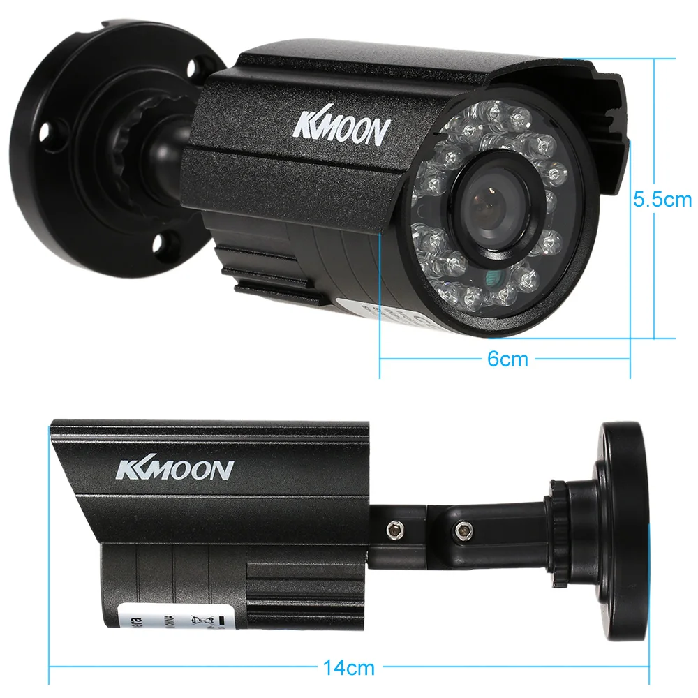 KKmoon 1200TVL CCTV цилиндрическая камера с 24 ИК лампами ночного видения 1/3 CMOS IR CUT