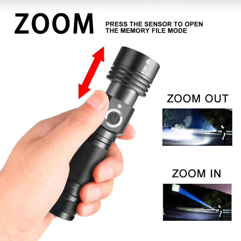 Перезаряжаемый фонарик мощный светодиодный фонарь для самозащиты шокер 5