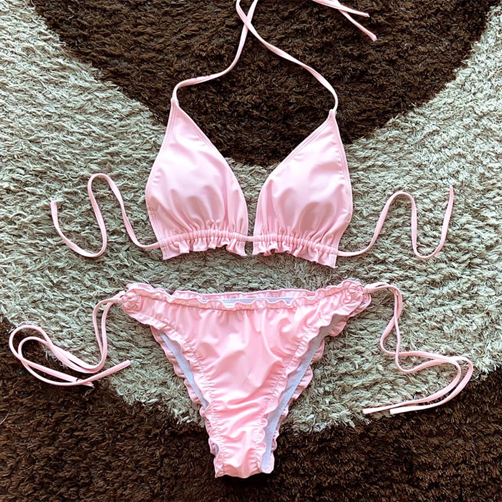 

2021 Solid Color Bikini Women Swimwear Sexy Beach Bathing Suit Push Up Bikini Set Patchwork Biquini Brazilian Summer Swimsuit.