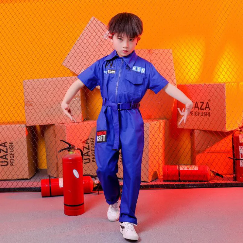 Детский костюм для джазовых танцев комбинезоны мальчиков одежда в стиле хип-хоп