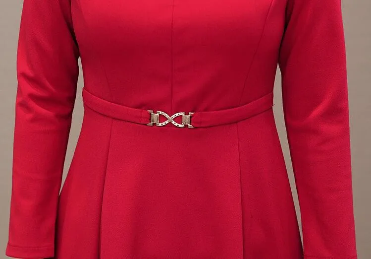 

Elegant Deep V-neck Collar Full Sleeve Dress Women 2021 Autumn Female Fashion High Quality Cotton Office Lady Work Sexy Dresses