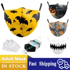 Многоразовая Пыленепроницаемая взрослая маска смешная с принтом летучей мыши хлопковая маска унисекс моющаяся PM.25 маски для рта уличная дышащая тушь для ресниц