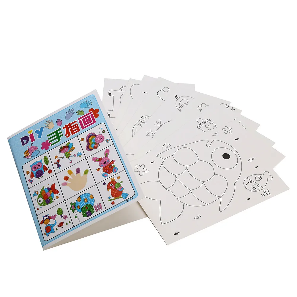 DIY мультфильм дети палец живопись ремесло набор детей раннего обучения красочные