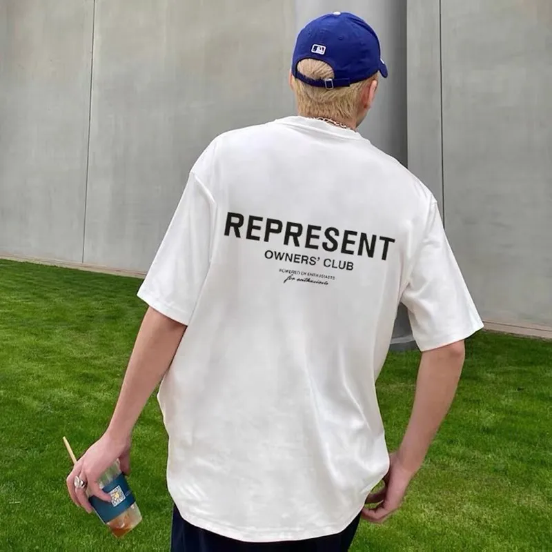 

Red Logo REPRESENT England T-shirt 2021SS Men Women 1:1 High Quality Vintage Represent Tee Slightly Oversized Wash Tops