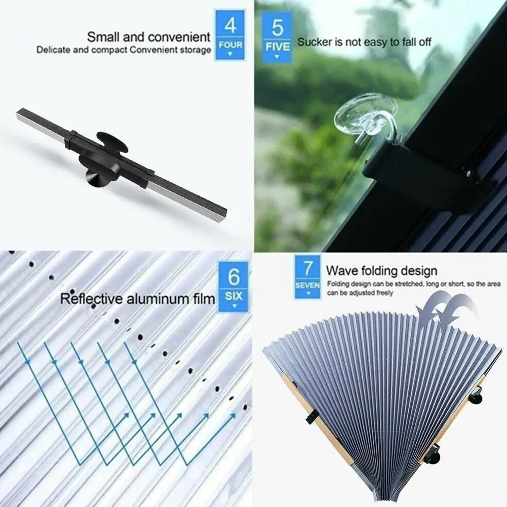 

46cm Car Retractable Windshield Anti-uv Car Window Shade Car Front Sun Block Auto Rear Windows Foldable Curtain Sunshade Block