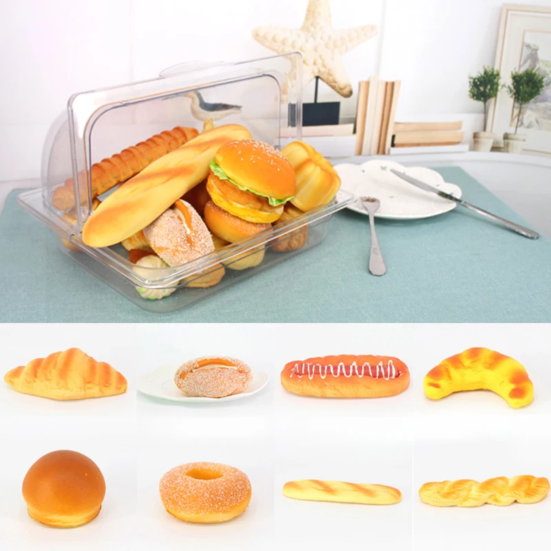 

PU Simulation Food Fake Bread Hamburger Cake Home Decoration Window Display Photography Props Kitchen Toy Decor