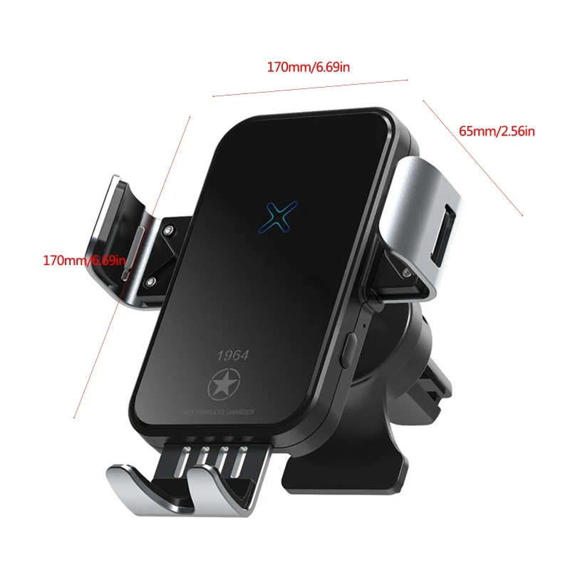 

Magnetic Charging Wireless Car Charger Coil Induction Phone Holder Intelligent Voice Reminder Cellphone Charging Bracket