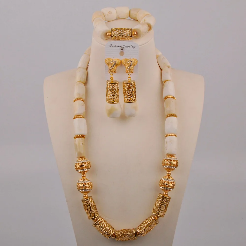 White African Coral Jewelry Set 24inches Long Necklace Nigerian Traditional Wedding Coral Beads Jewelry Sets