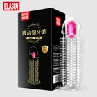 Elasun вибрирующий презерватив с шипами многоразовые насадки на пенис рукав удлинитель вибратор презерватив для стимуляции влагалища секс-игрушка Новинка