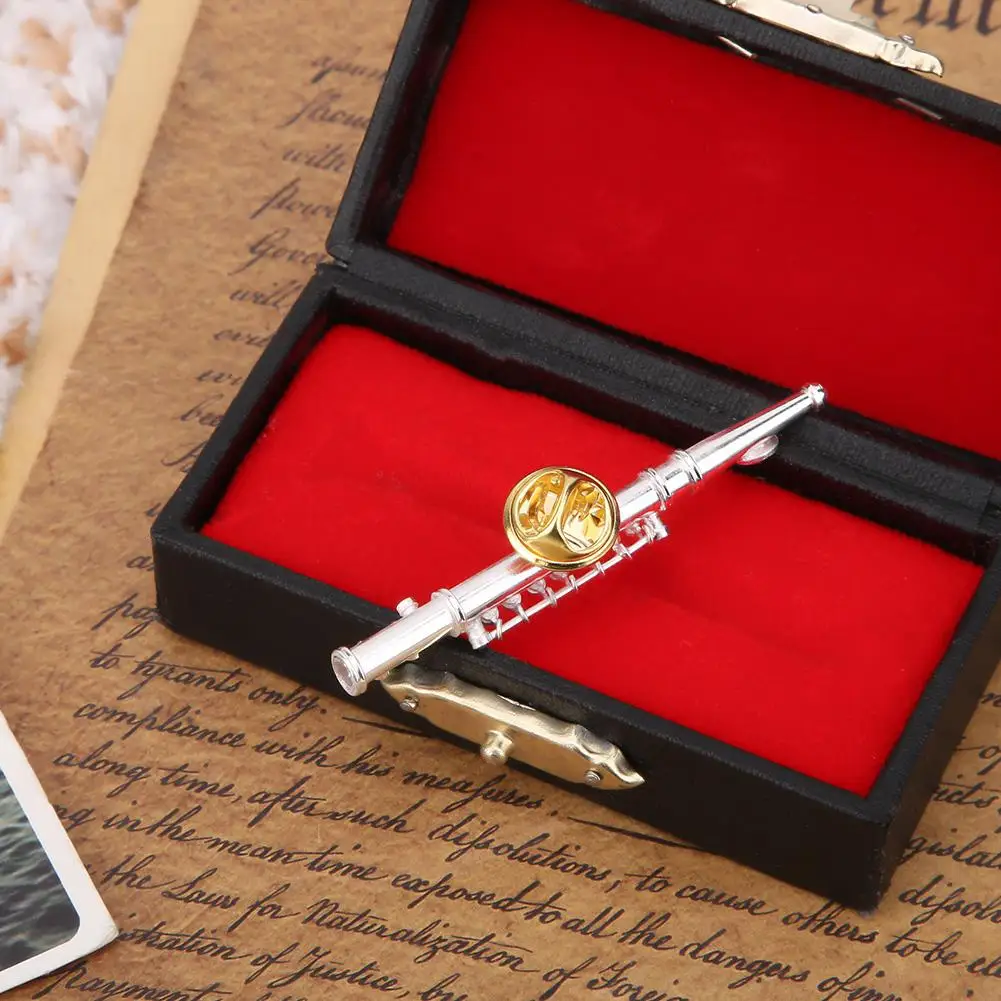 Mini Flute Shaped Musical Instrument Brooch Pin Accessory for Gift Collection | Pins & Badges