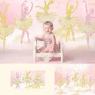 Фон для фотографирования новорожденных девочек Avezano, с розовыми и золотыми блестками, с изображением балерины и принцессы, декор-баннер
