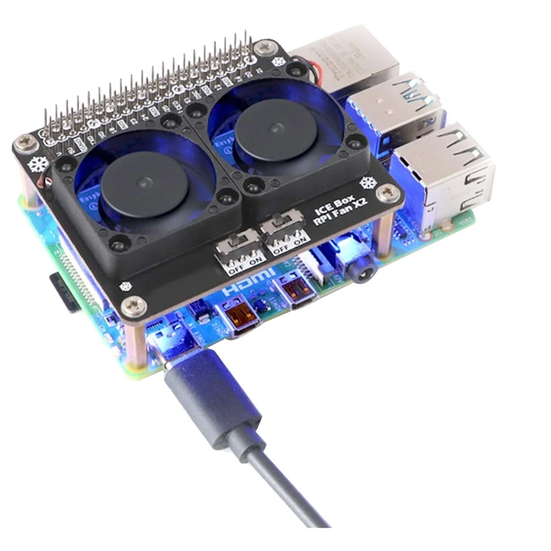 

Для Raspberry Pi 4B С двумя вентиляторами, для Raspberry Pi 4B, комплект для радиатора, для Raspberry Pi 4B GPIO, плата расширения