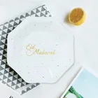 8 шт 7-дюймовые одноразовые бумажные тарелки Eid Mubarak Happy Ramadan вечерние принадлежности украшения для праздника экологичные