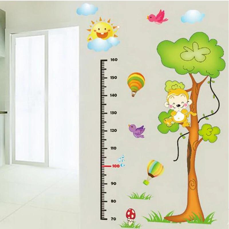 

321119/Removable wall stickers wholesale cute height stickers children kindergarten wall stickers/animal height stickers