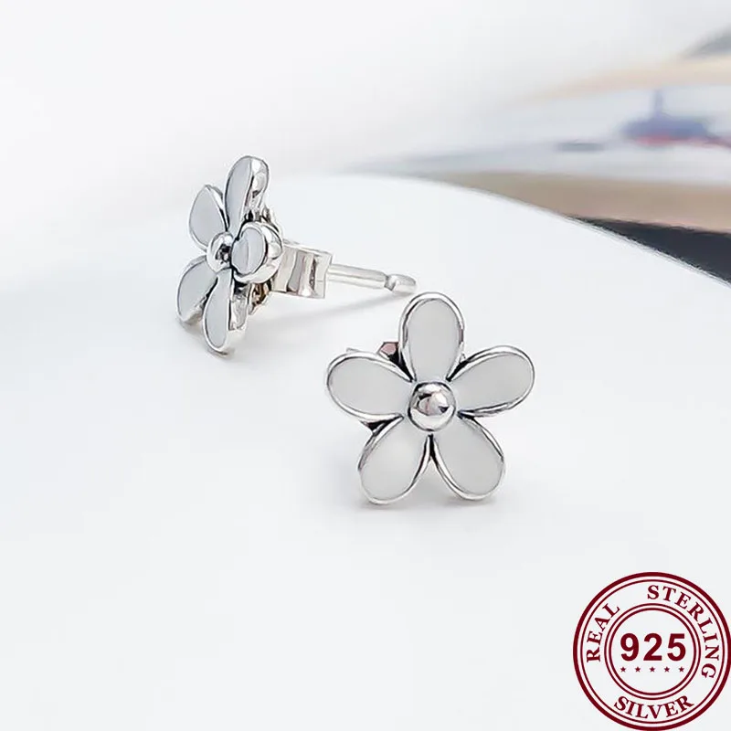 

100% 925 серьги Silver Pan Earrings Exquisite And Fresh Daisy Pan Earrings For Women Wedding Gift Fashion Jewelry