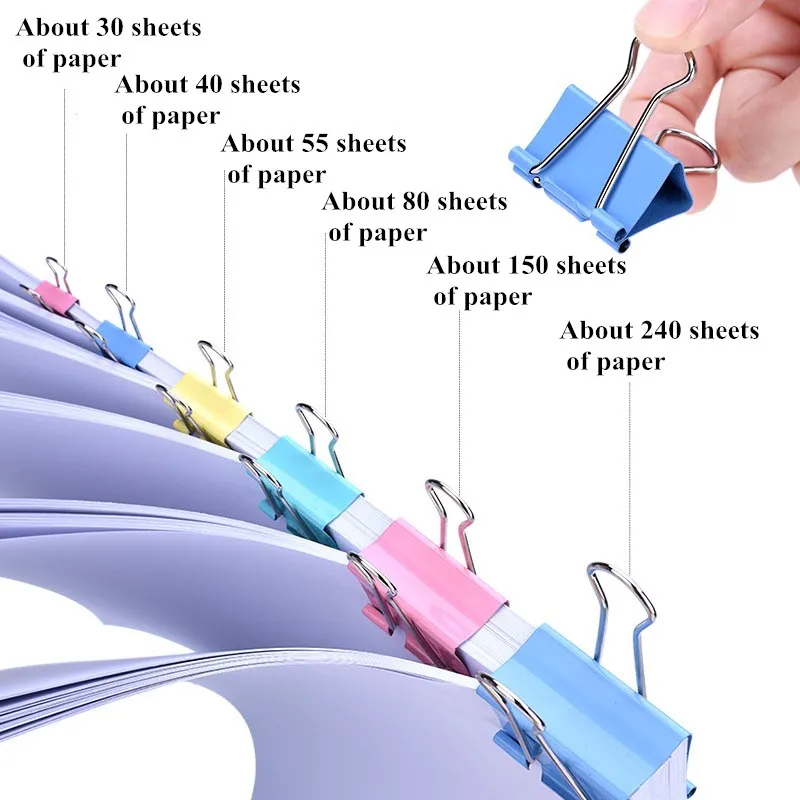 12pcs/BOX 50mm M&ampG Long tail folder pigtail iron clip business card finishing office supplies | Канцтовары для офиса и дома