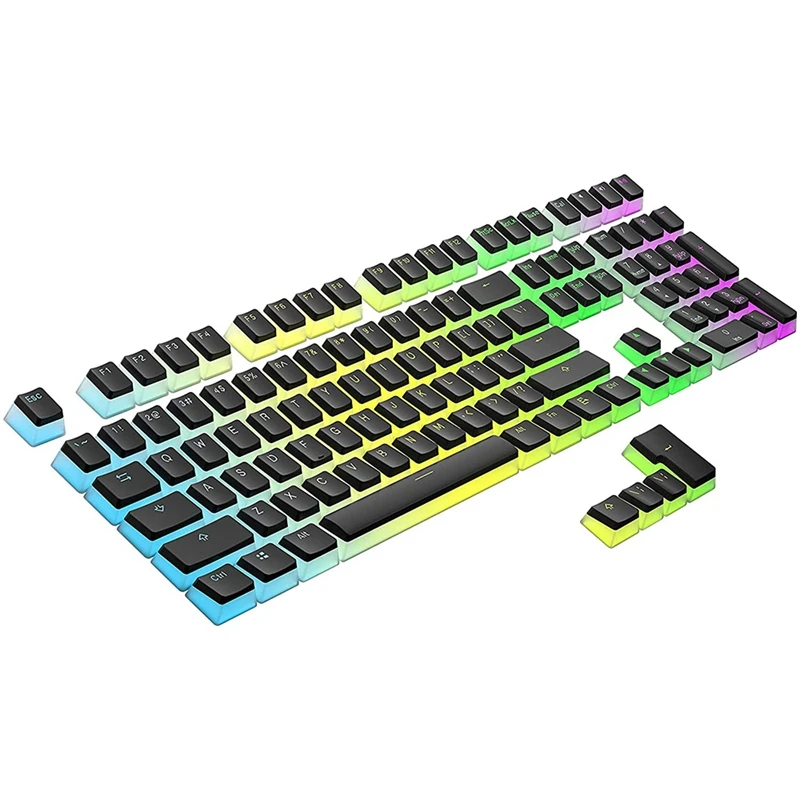 112 Double Shot PBT Pudding Keycaps Keyset For Mechanical Gaming Keyboard MX Switches