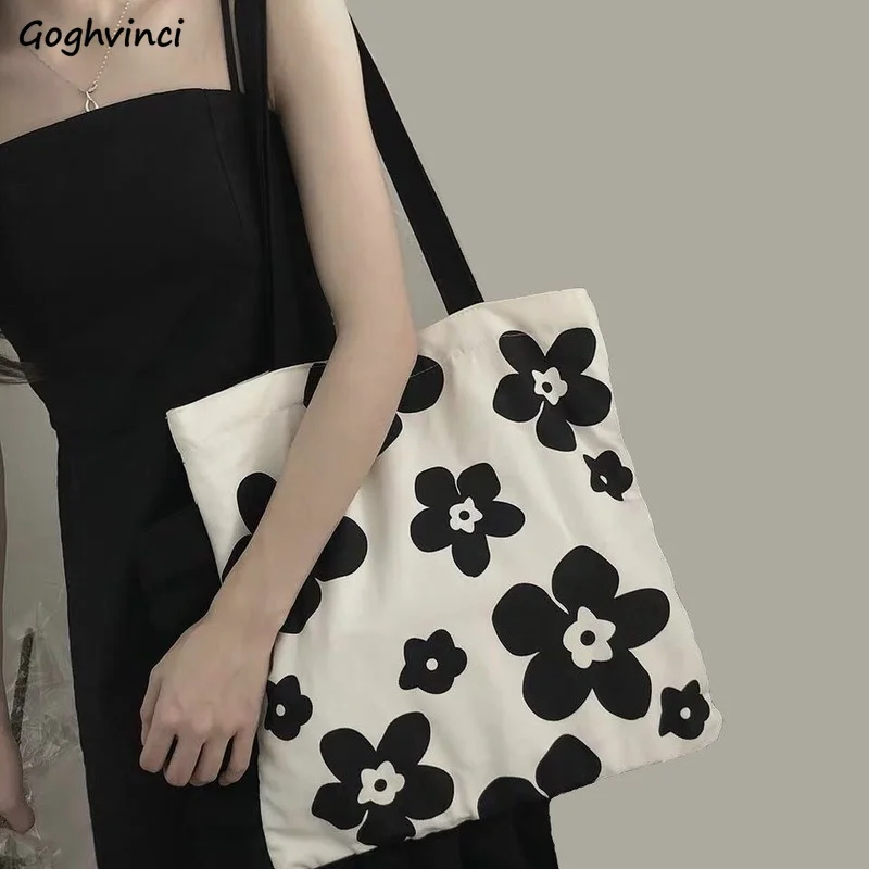 

Сумка на плечо Женская холщовая с цветочным принтом, вместительная универсальная, в Корейском стиле для студентов и колледжей, Ранняя
